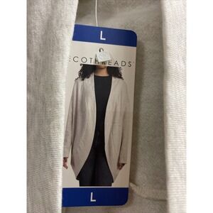 Ecothreads Ladies' Fleece Cardigan, Large, Oatmeal New